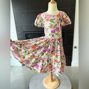 Janie and Jack Floral Dress - Pink, Green, Orange